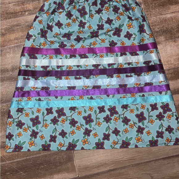 Floral Patterned Skirt with Purple and Blue Accents - Picture 1 of 1